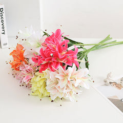Bulk 28" Tiger Lily Lilies Bush Real Touch Flowers Artificial Wholesale