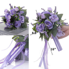Bulk 9" Rose Bridal Bouquet Artificial Silk Rose Wedding Bouquet Wholesale
