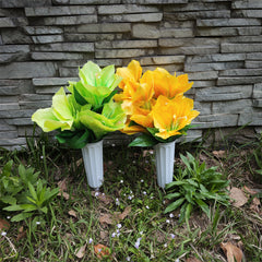 Bulk Cemetery Flowers Clivia in Vase for Graves and Memorials Arrangements Wholesale
