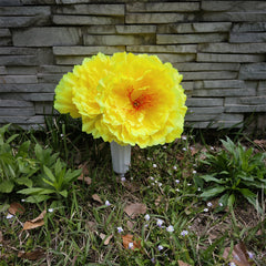 Bulk Cemetery Flowers Peony in Vase Artificial Flowers for Graves and Memorials Arrangements Wholesale