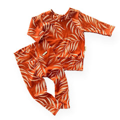 Burnt Orange Pampas Leaves Lounge Set