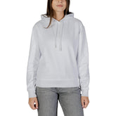 Image 1 : Sweat à capuche Calvin Klein Jeans femme blanc avec monogramme CK, coupe relax — delvale
