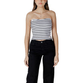 Image 1 : Top Calvin Klein Jeans femme blanc à rayures sans manches, coupe décontractée — delvale