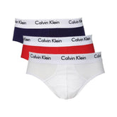 Image 1 : Lot de 3 slips Calvin Klein Underwear homme — coloris marine, rouge et blanc avec ceinture élastique logotée — Delvale