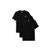 Image 1 : Lot de 3 t-shirts col rond Calvin Klein Underwear pour homme en noir, vue de face empilée — Delvale