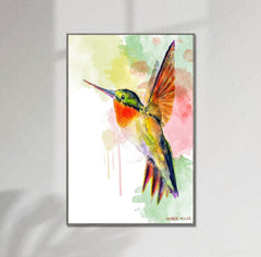 Canvas Print Hummingbird, Wall Prints Minimalist, Abstract Art Print, Art, Artwork Original, Modern Art, Original Artwork Painting