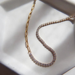 Celine CZ Paperclip Necklace