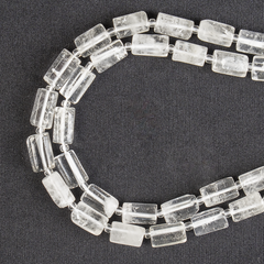 Clear Quartz Gemstone Pipe Bead, Crystal Healing Tube Beads.