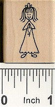 Communion Girl Rubber Stamp 2500D
