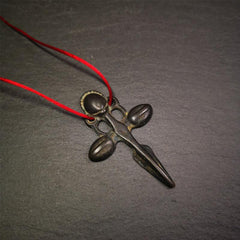 Cross vajra Phurba - 2.6" - Tibetan Buddhist vajra, front view