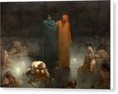 Dante and Virgil in the Ninth Circle of Hell - Canvas Print