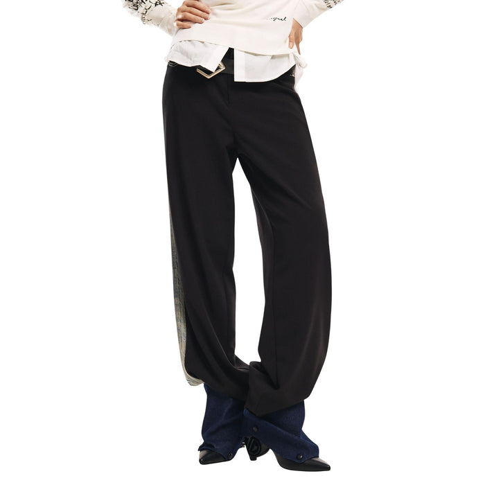 Image 1 : Pantalon noir Desigual femme coupe moderne avec fermeture zip — delvale