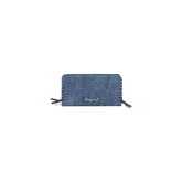 Image 1 : Portefeuille Desigual femme bleu azur en coton avec fermeture éclair — Delvale