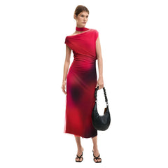 Image 3 : Vue d'ensemble robe Desigual femme fuchsia à motifs bohèmes colorés — delvale