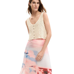 Image 3 : Robe Desigual femme rose bohème motifs fleurs col V élégant — delvale