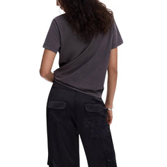 Image 3 : T-shirt Desigual femme gris vue de dos, design confortable en coton premium — delvale
