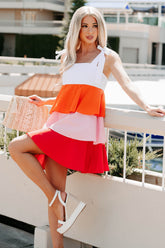 Luxury Layers Tiered Babydoll Mini Dress (Multi)