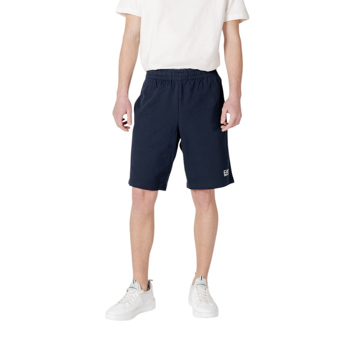 Image 1 : Bermudas Ea7 homme bleu en coton avec poches frontales — Delvale