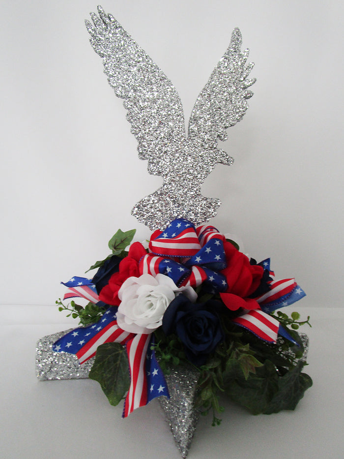 PATRIOTIC Eagle on star table centerpiece - Designs by Ginny