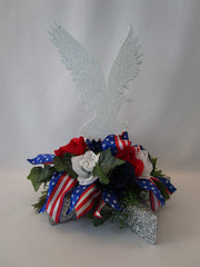 Eagle Table Centerpiece with Patriotic Ribbon