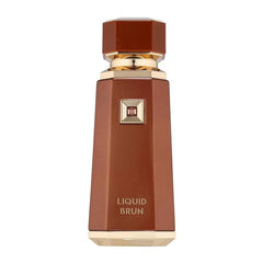 Image 1 : Flacon French Avenue Liquid Brun Eau de Parfum Homme 100 ml, flacon octogonal brun cuivré avec bouchon bordeaux et accents dorés — Delvale
