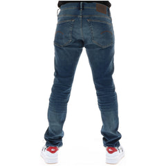 Image 2 : Détail de la coupe slim et du denim bleu délavé du jean G-Star homme, mise en valeur de la finition effet vintage — Delvale