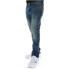 Image 3 : Jean G-Star homme denim bleu effet usé, vue d'ensemble de la silhouette ajustée et de la fermeture à boutons — Delvale