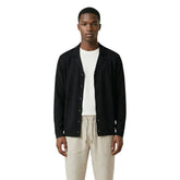 Image 1 : Cardigan homme noir Gianni Lupo col V à revers, vue de face — delvale