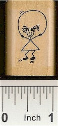 Girl Jump Rope Rubber Stamp 2116C