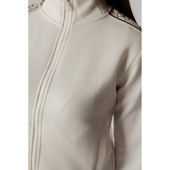 Image 3 : Vue d'ensemble sweat Guess Active femme blanc zippé avec col montant et bandes signature — delvale