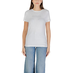 Image 4 : T-shirt Guess Active femme vert matière coton élastiquée, vue arrière — delvale