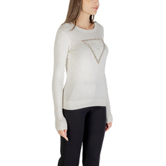 Image 3 : Pull blanc Guess femme avec détails strass brillants, coupe élégante — delvale