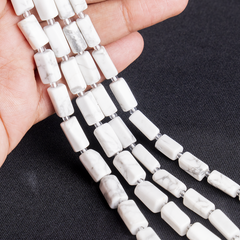 Howlite Gemstone Pipe Bead, Crystal Healing Tube Beads.