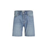 Image 1 : Bermuda homme Jack & Jones bleu azur, vue de face, fermeture zip et bouton — delvale