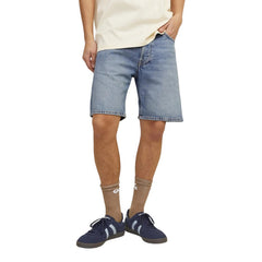 Image 3 : Bermuda homme Jack & Jones bleu azur, détail tissu coton-polyester et finitions — delvale