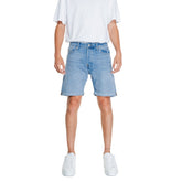 Image 1 : Bermuda homme Jack & Jones bleu avec fermeture zip et bouton, vue face — delvale