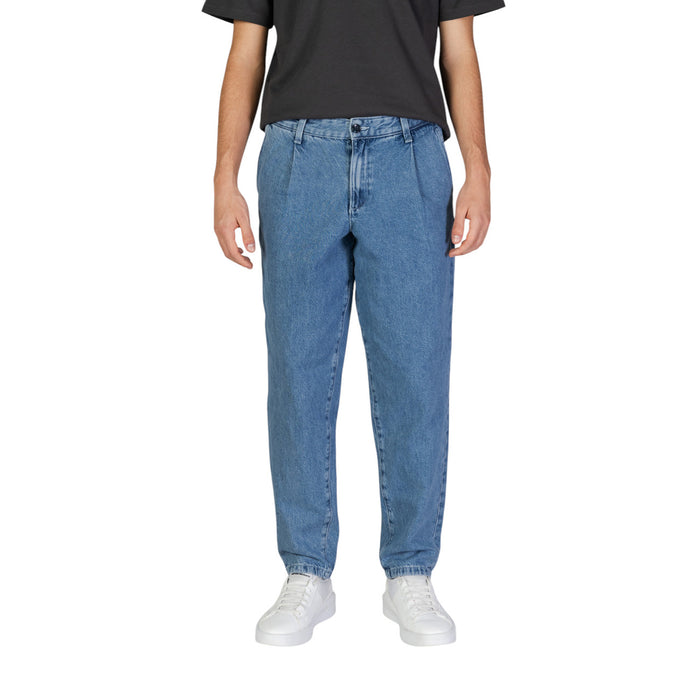 Image 1 : Jean homme Jack & Jones bleu coton vue de face fermeture zip et bouton — delvale