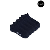 Image 1 : Lot de 5 paires de chaussettes basses homme Jack & Jones coloris marine, vue d'ensemble empilées — Delvale