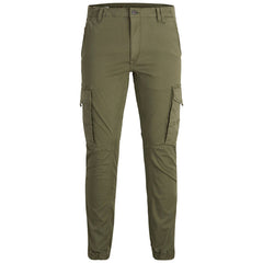 Image 1 : Pantalon homme Jack & Jones vert coloris monochrome vue face — delvale