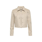 Image 1 : Veste beige femme Jacqueline De Yong col classique fermeture éclair — delvale