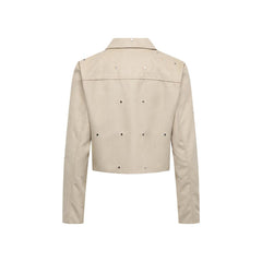 Image 2 : Détail veste beige Jacqueline De Yong col classique coupe élégante — delvale