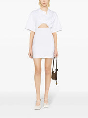 JACQUEMUS White La Robe Twist Front Cut-Out Bahia Mini Dress - House Of Huntington