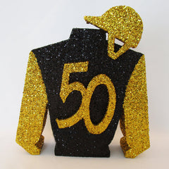 Styrofoam jockey silk table centerpiece - Designs by Ginny