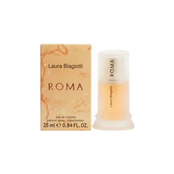 Laura Biagiotti Roma EDT femme 25ml flacon et boîte dorée motif marbre — Delvale