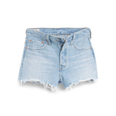 Image 1 : Short femme Levi's bleu azur en coton avec poches frontales et fermeture zip — Delvale