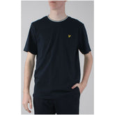 Image 1 : T-shirt Lyle & Scott homme bleu avec impression, col rond et manches courtes — Delvale