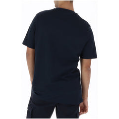 Image 2 : Détail col rond t-shirt Lyle & Scott homme bleu en coton — Delvale