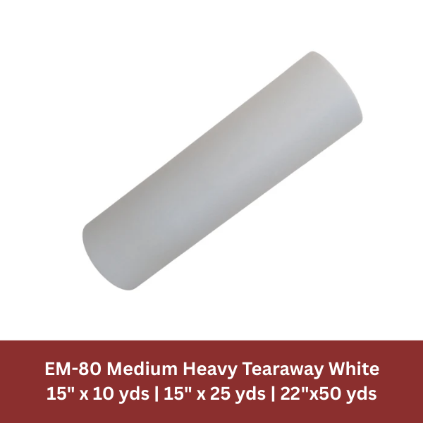 Medium Heavy Weight (White) 2.8 Oz Tearaway Backing Rolls