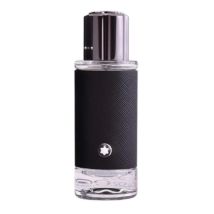 Montblanc Explorer Eau de Parfum homme 30ml flacon compact cuir grainé noir bouchon chrome — Delvale