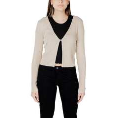 Image 1 : Cardigan Morgan De Toi femme doré avec col V profond et manches longues — delvale